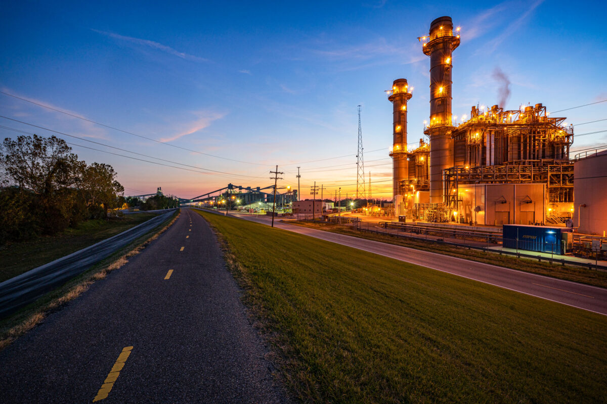 Entergy Ninemile 6 Power Plant at Dusk, Westwego, Louisiana