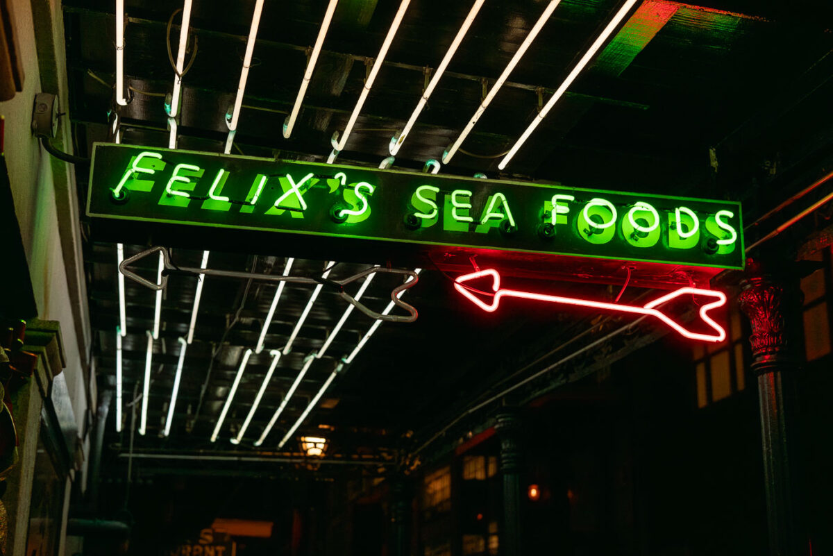 Felix’s Sea Foods Neon Sign in New Orleans