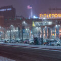 Lambeau Field and the Titletown District on Lombardi Avenue in Green Bay, WI.