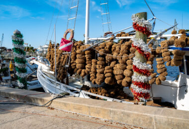 Sponge diving boat in Tarpon Springs, Florida.