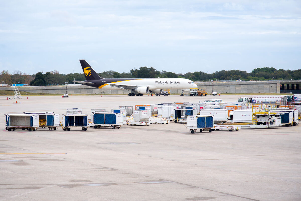 A UPS WorldWide Services plane in Tampa, Florida.