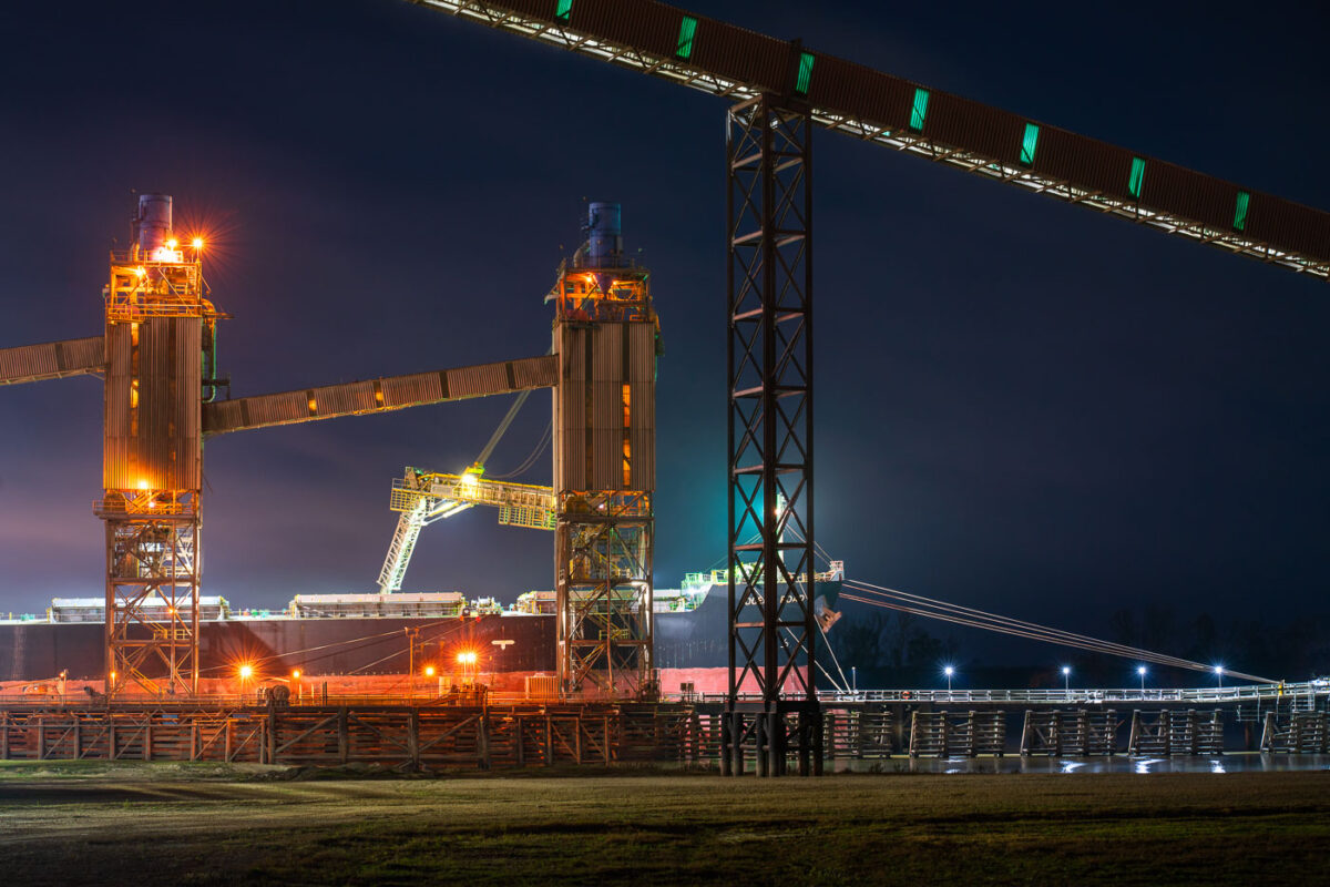 Zen-Noh Grain Export Facility at Night, Convent, Louisiana
