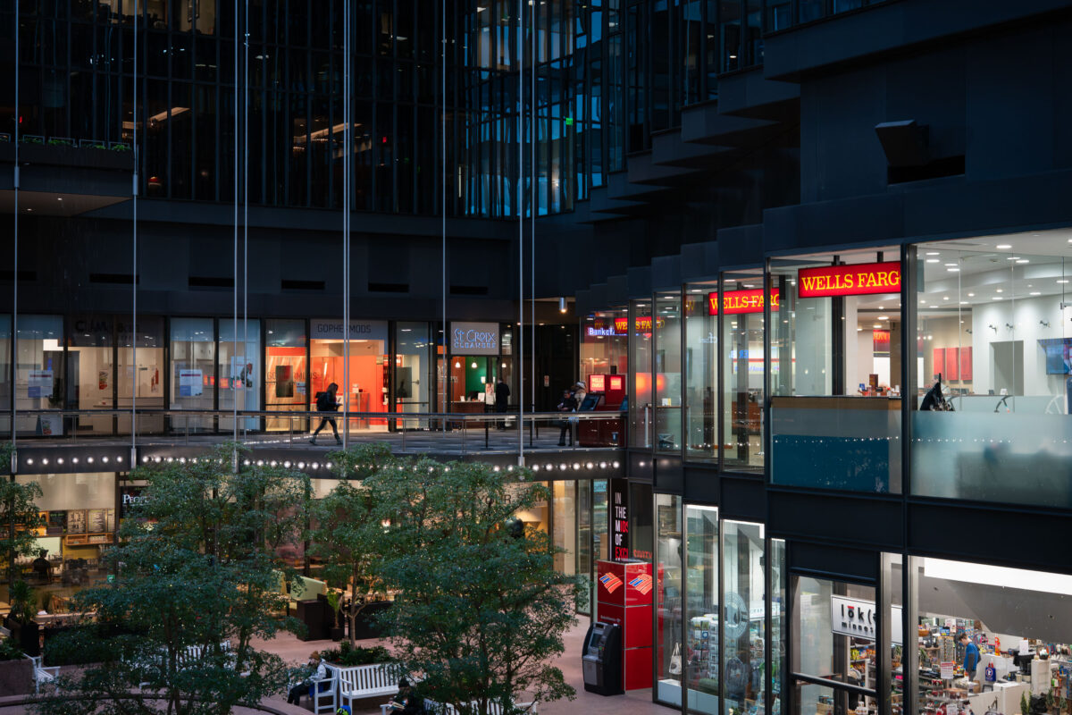 Crystal Court inside IDS Center in Minneapolis