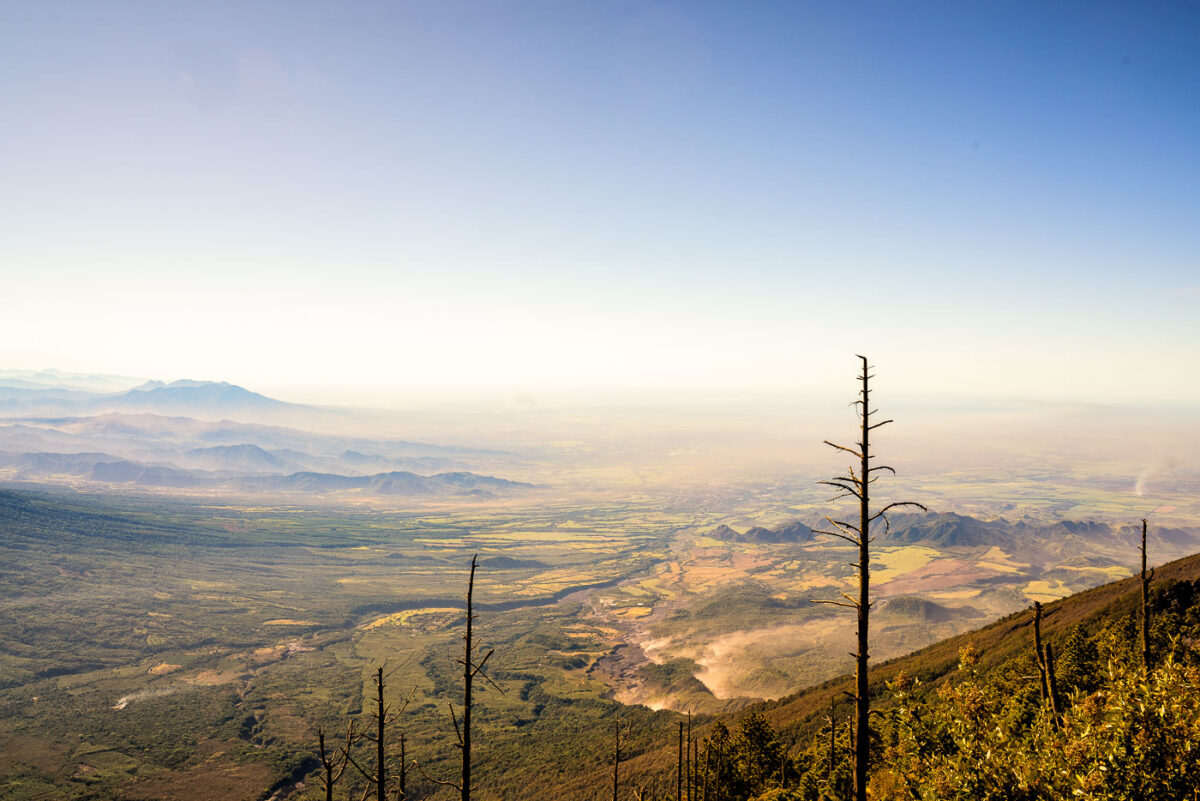 The view from Acatenango Volcano near Antigua Guatemala.