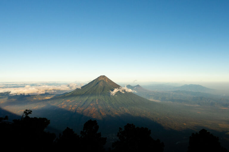 Agua Volcano (left) and Pacaya (right) as seen from Acatenango Volcano.