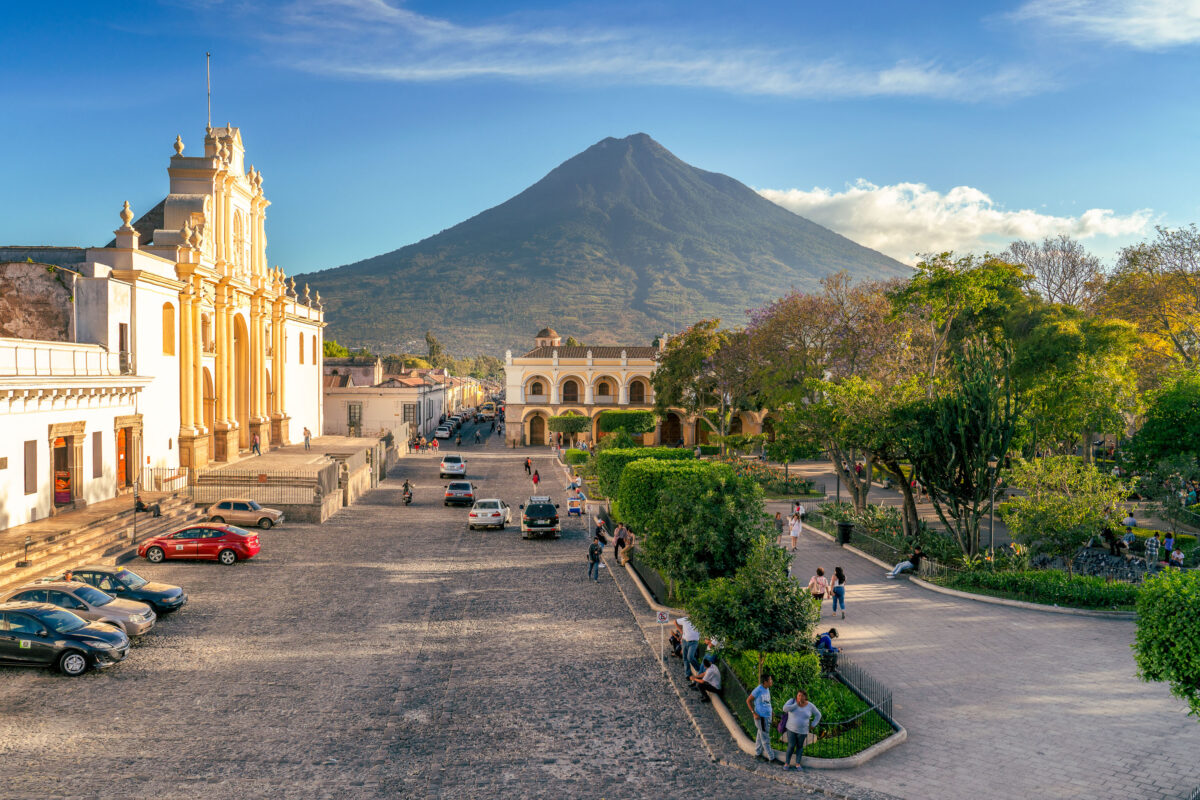 Agua Volcano and Antigua Guatemala Architecture