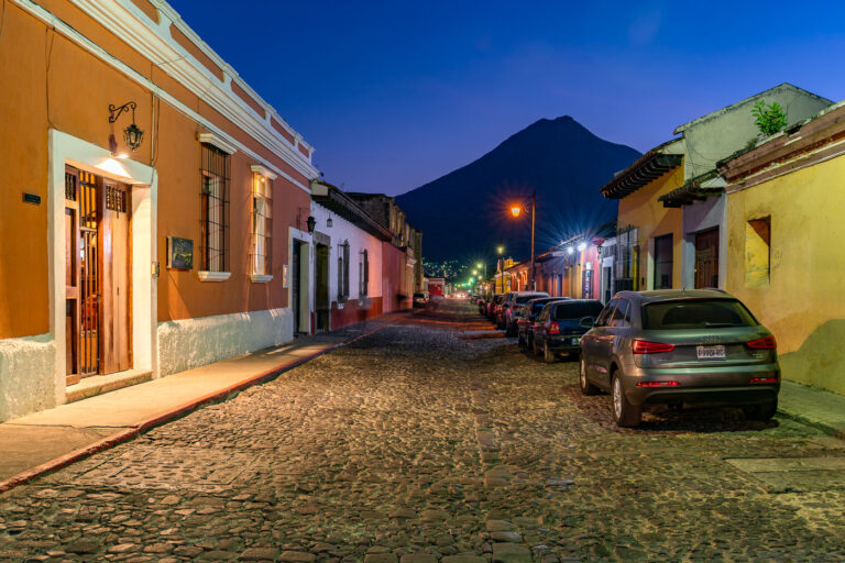 Blue hour in Antigua Guatemala 1 The streets of Antigua Guatemala.