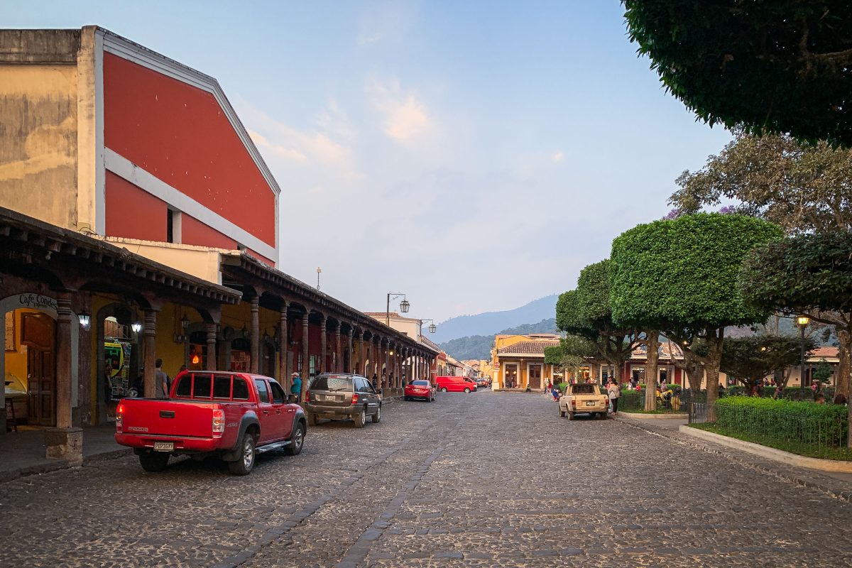 Cobblestone Street Near Central Park, Antigua Guatemala