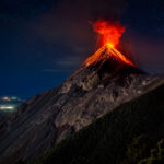 Fuego volcano erupting in Guatemala.