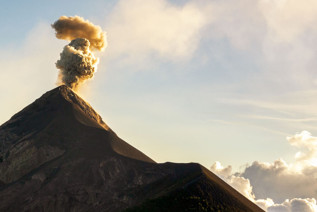 Fuego volcano erupting near Antigua Guatemala.