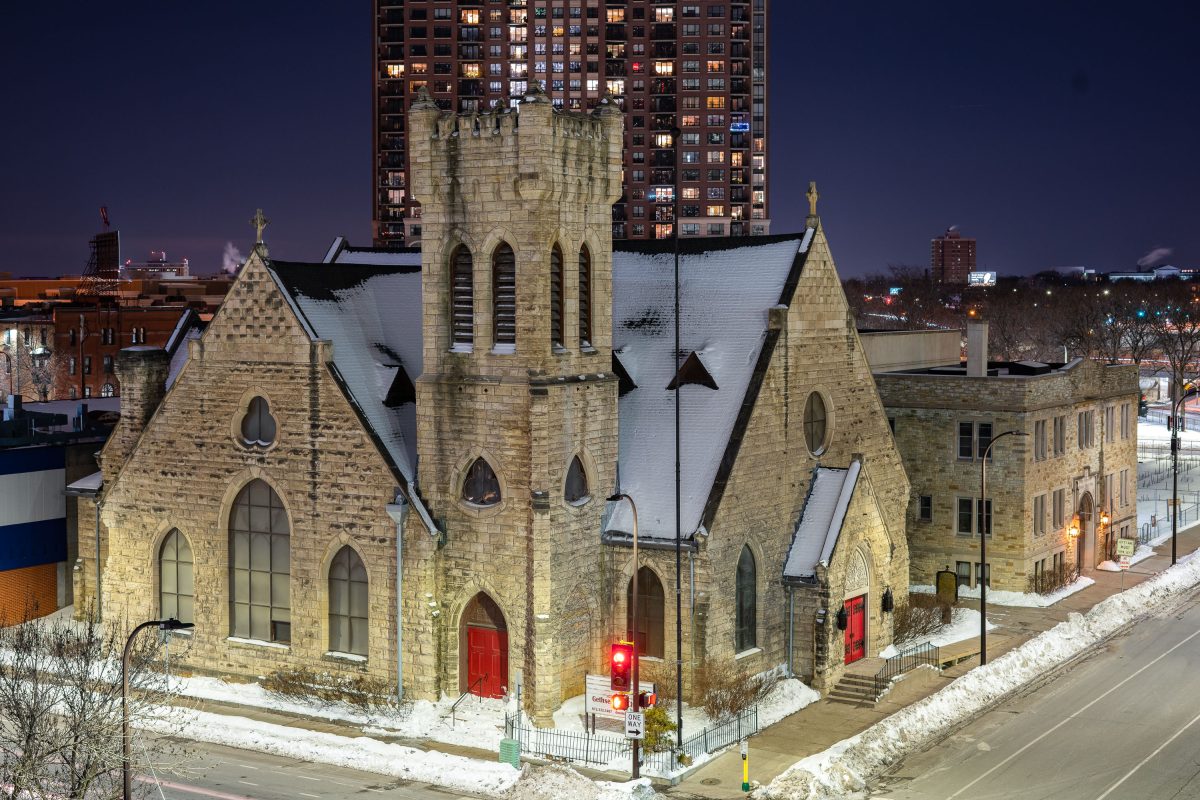 Gethsemane Episcopal Church Beneath Downtown Minneapolis High-Rise