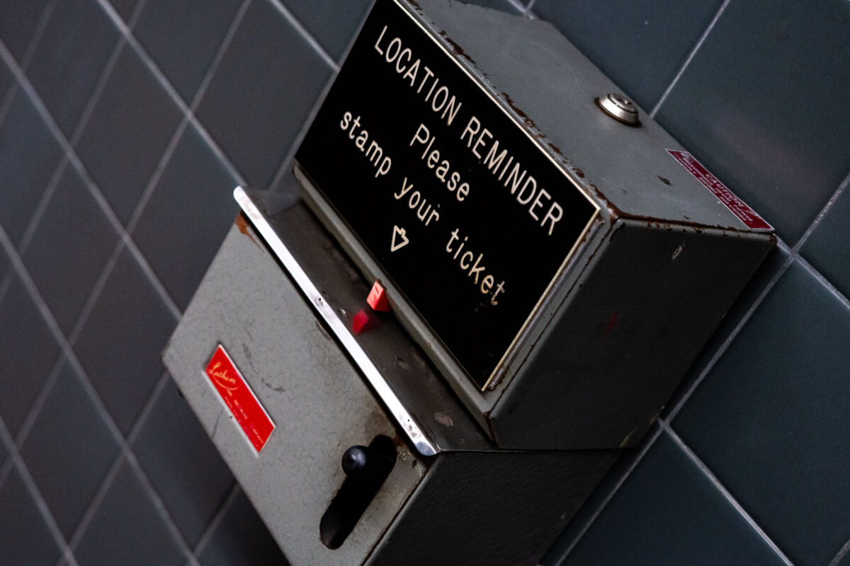 Location Reminder Ticket Stamping Machine, Downtown Minneapolis