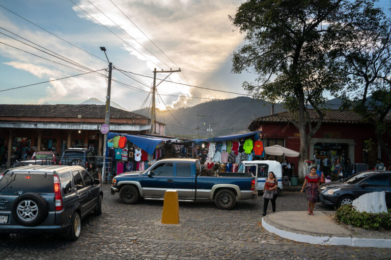 Sun sets behind a volcano in Antigua, Guatemala 2 Antigua, Guatemala
