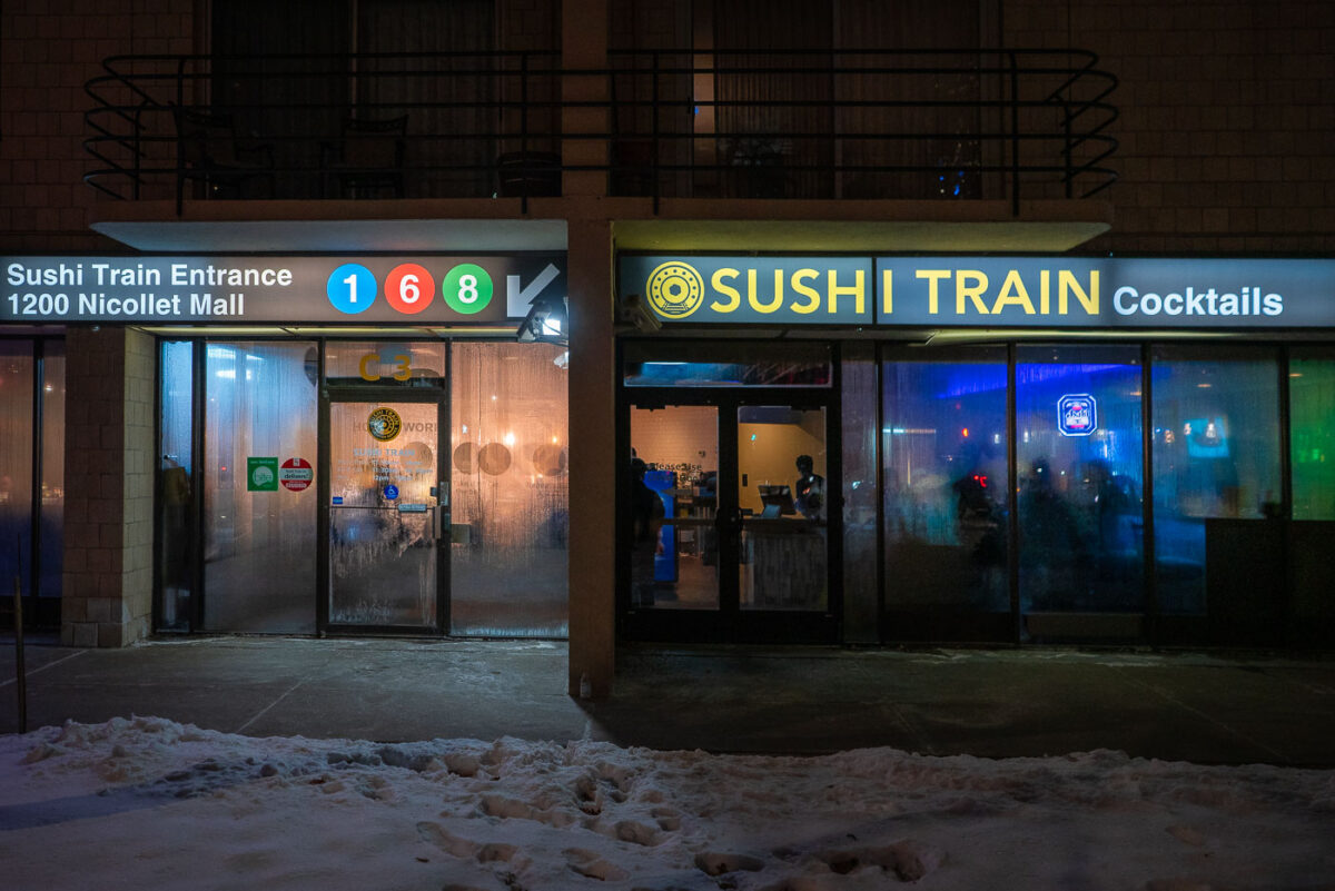 The Sushi Train Restaurant at 1200 Nicollet Mall in downtown Minneapolis.