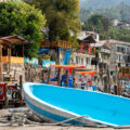 A boat at the dock in San Pedro, Guatemala.