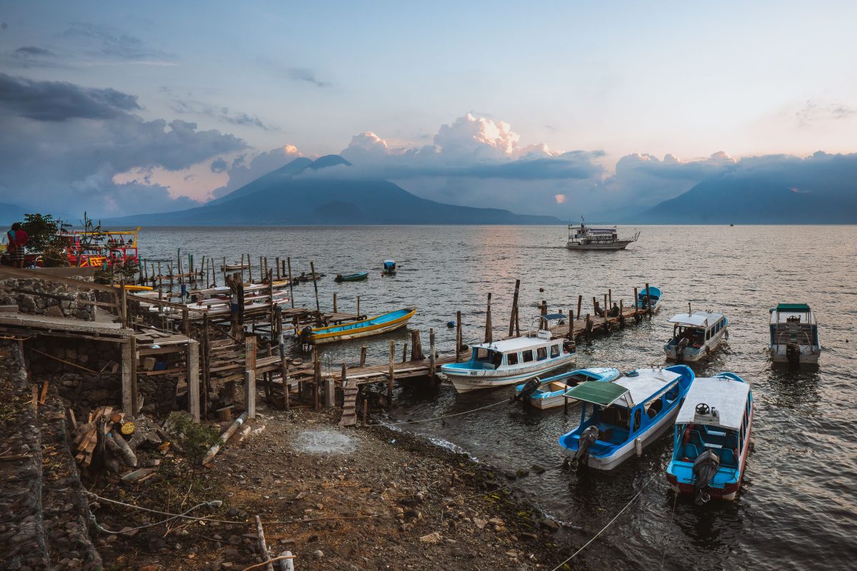 Boats on Lake Atitlan, Panajachel, Guatemala