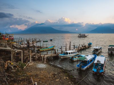 Boats on Lake Atitlan, Panajachel, Guatemala