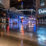 Dayton’s and the IDS Center on Nicollet Mall in the early days of COVID-19 in Downtown Minneapolis.