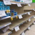 Empty shelves in Minneapolis during early days of Covid pandemic
