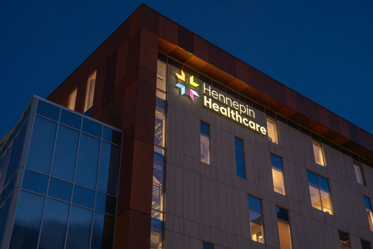 Hennepin Healthcare building in Minneapolis MN
