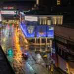 A police officer at Hennepin Avenue after Stay at Home order.