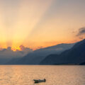 The sunsets behind Lake Atitlán in Panajachel, Guatemala.