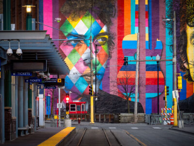 Bob Dylan Mural, Hennepin Ave, Minneapolis Train Station