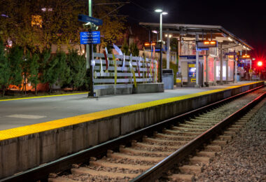 Cedar-Riverside LRT trains station in Minneapolis, Minnesota.