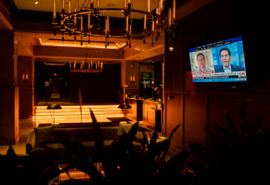 CNN on a tv inside a hotel in downtown Minneapolis.