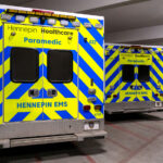 Hennepin Healthcare ambulances in Downtown Minneapolis.