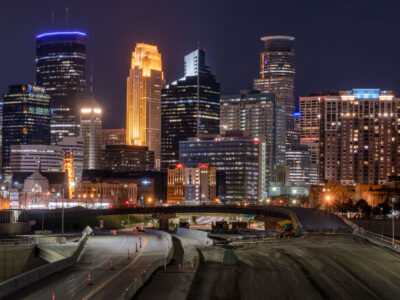 I-35W Construction at Night, Downtown Minneapolis