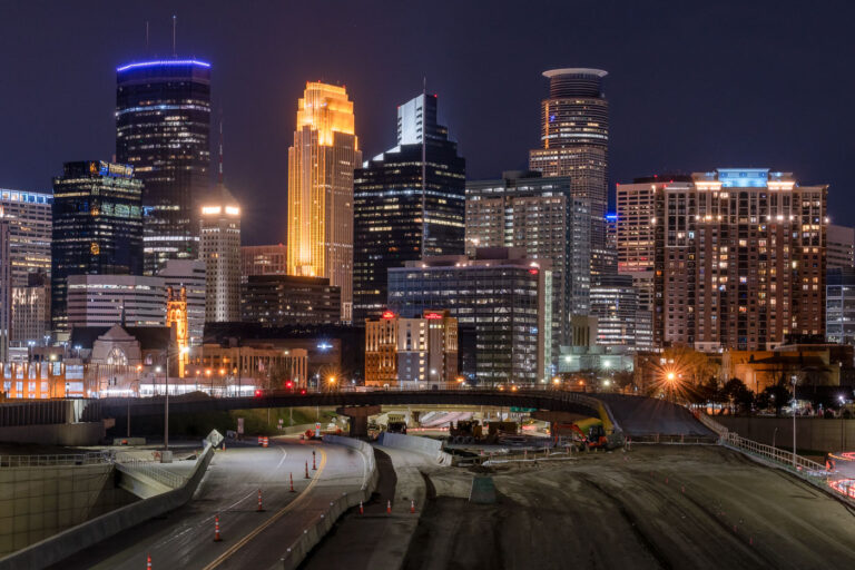 I-35W construction in Downtown Minneapolis 4 Downtown Minneapolis and construction on I-35W.