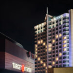 Loews Hotel with a heart on it in solidarity with others hotels during covid-19 shutdowns.