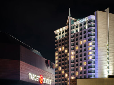 Loews Hotel and Target Center, Downtown Minneapolis at Night