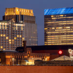 Loews Hotel, LaSalle Plaza, Target Headquarters and the Target Center in downtown Minneapolis, MN.