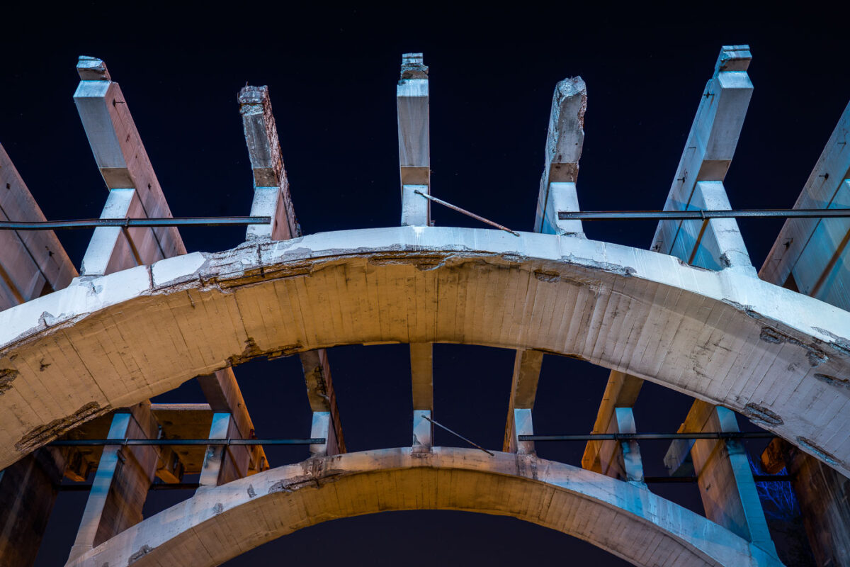 The 10th Avenue bridge in Minneapolis under renovation.