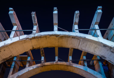 The 10th Avenue bridge in Minneapolis under renovation.