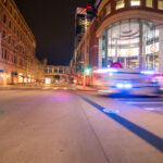 An ambulance in downtown Minneapolis on May 5th, 2020.
