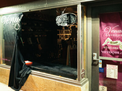 Venus Unveiled Storefront Damage, Minneapolis