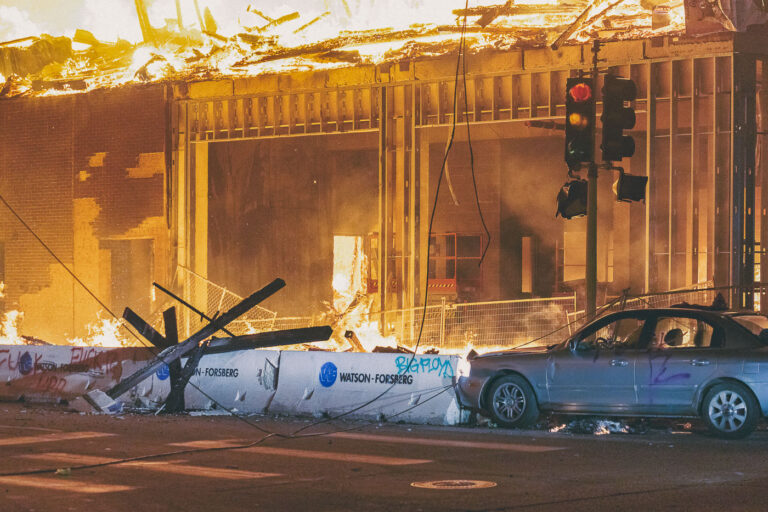 Everlake development on fire on 26th Ave S 1 A 6-story new housing development on fire near the Minneapolis Police 3rd Precinct during the 2nd day of protests in Minneapolis following the death of George Floyd.