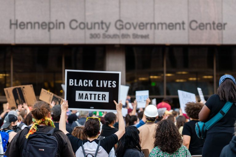 Black Lives Matter Protest at Hennepin County Government Center 1 Black Lives Matter protesters at Hennepin County Government Center in Minneapolis.