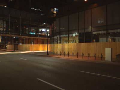 Boarded Nordstrom Rack, IDS Center, Nicollet Mall, May 2020