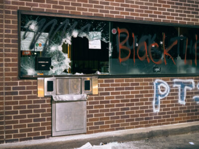 US Bank Window Damage, Lake Street, Minneapolis