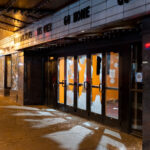 Broken windows at the Uptown Theatre on Hennepin Ave during the 3rd day of protests in Minneapolis following the death of George Floyd.