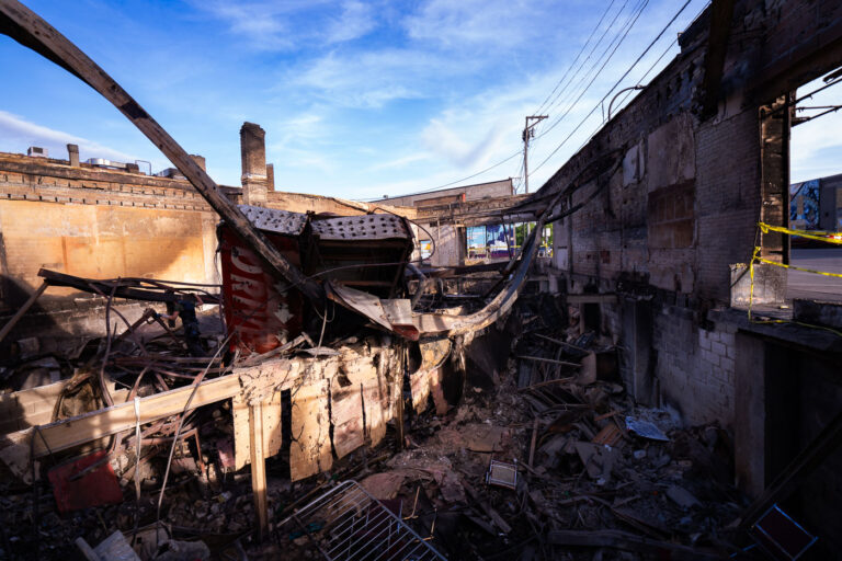 Minnehaha Liquors After Fire 3 Minnehaha Liquors on May 31, 2020 after it was burned during protests following the murder of George Floyd.