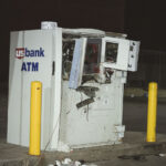 A broken into US Bank ATM on Lake Street during the 2nd day of protests in Minneapolis following the death of George Floyd.