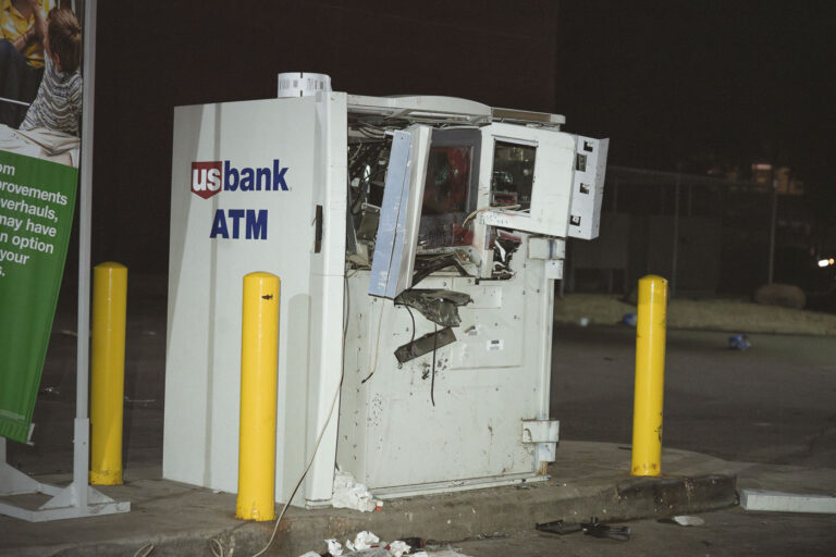 US Bank ATM broken into during Minneapolis riots 4 A broken into US Bank ATM on Lake Street during the 2nd day of protests in Minneapolis following the death of George Floyd.