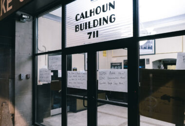 Signage on the Calhoun Building at 711 Lake Street reading BIPOC Artists Here! This on the 3rd day of protests in Minneapolis following the death of George Floyd.