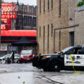 Destroyed Minneapolis Police squad car outside the Minneapolis police 3rd precinct police staton on May 26, 2020.