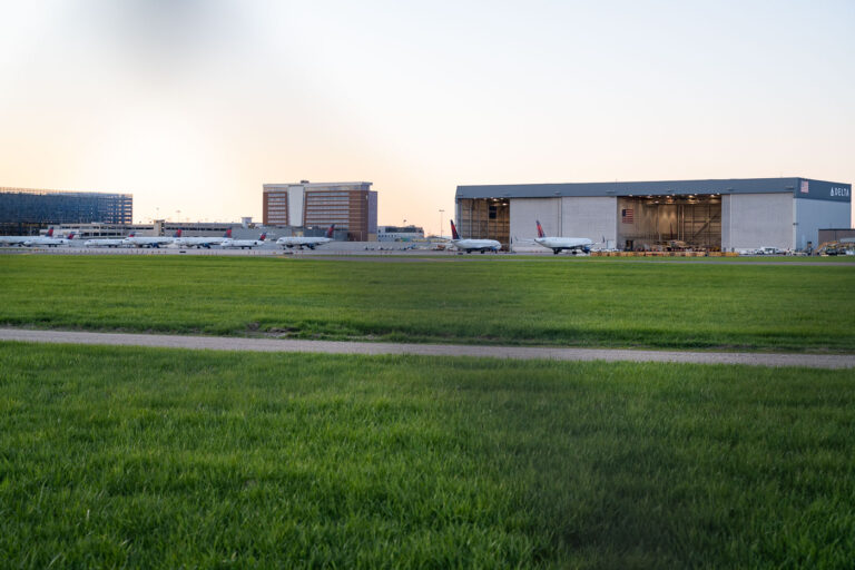 Delta Airlines Hangar at MSP Airport 2 A Delta Hangar at Minneapolis–Saint Paul International Airport.
